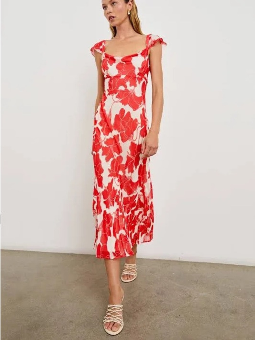 Rails Scarlet Hibiscus Floral Slip Dress - Red and Cream